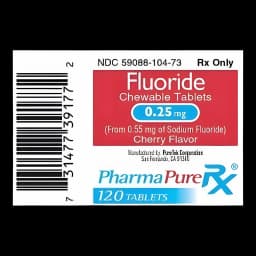 Sodium Fluoride 0.25 mg Chewable Tablets for Dental Health - Bottle of 120