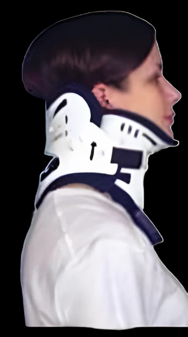 Rigid Cervical Collar Ossur® Miami J® Preformed Adult Super Short Two-Piece / Trachea Opening