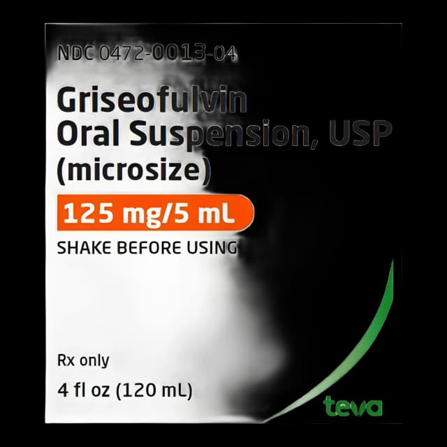 Griseofulvin 125mg/5mL Suspension by Teva - Antifungal