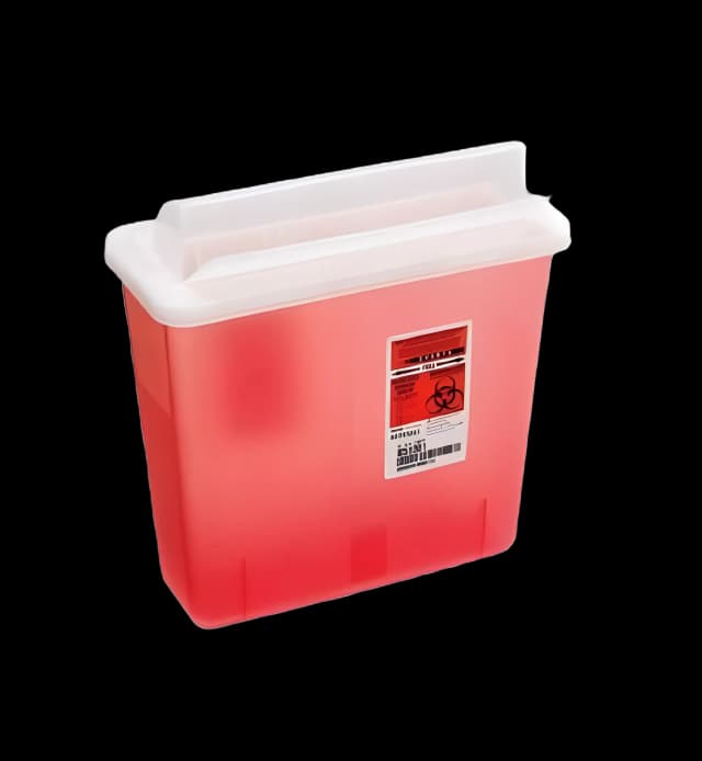 Sharps Container Translucent Red Base 4-3/4 X 10-1/2 X 11-1/2 Inch Horizontal Entry 1.25 Gallon