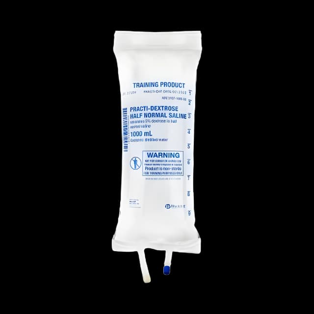 Wallcur 1000mL IV Training Bag - Practi-Dextrose Saline