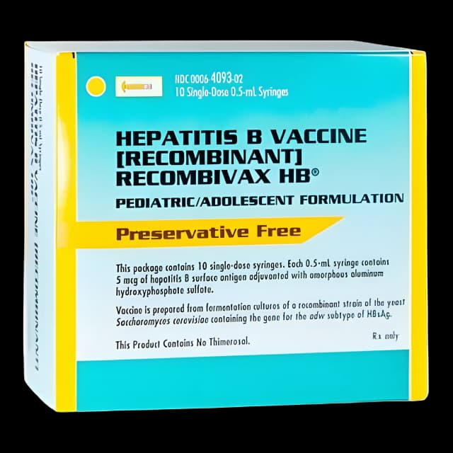 Recombivax HB® Hepatitis B Vaccine Indicated for People from Birth Through 19 Years of Age 5 mcg / 0.5 mL Injection Prefilled Syringe 0.5 mL