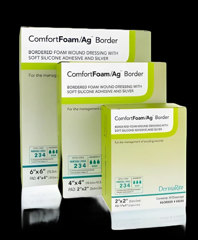 Silver Foam Dressing 2x2 - ComfortFoam/Ag™ Border