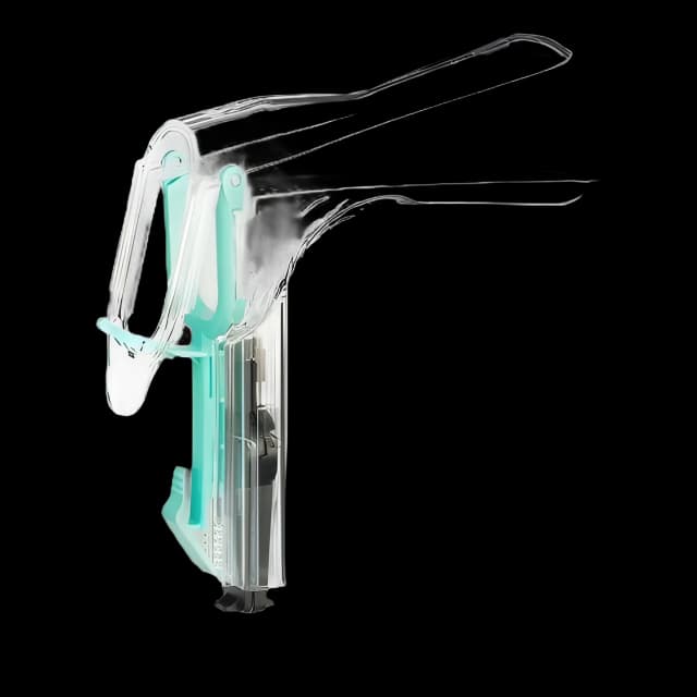 Vaginal Speculum KleenSpec® 590 Series Premium Pederson NonSterile Office Grade Acrylic Medium Double Blade Duckbill Disposable Built-In Light Source