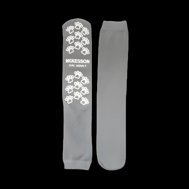 Slipper Socks McKesson Terries™ 2X-Large Gray Above the Ankle - 40-3800