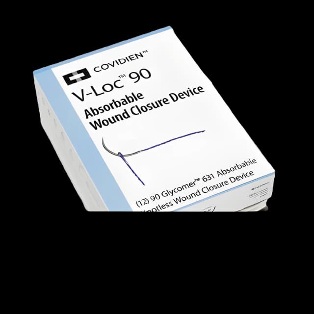 Absorbable Suture with Needle V-Loc™ 90 Wound Closure Device Polyester P-12 3/8 Circle Precision Reverse Cutting Needle Size 3 - 0 Barbed Monofilament - VLOCM0004
