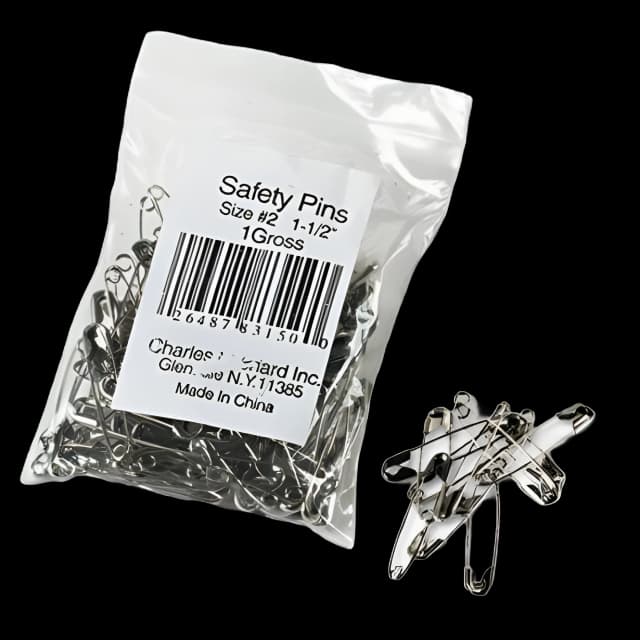 Safety Pins, Nickel-Plated, Steel, 1.5" Length, 144/Pack