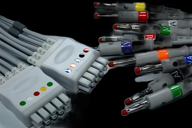 ECG/EKG One Piece Cable Sage Services Reusable ECG/EKG One Piece Cable, 15-pin Connector Monitor Side, 10 Lead, Banana - L02-10-MSB