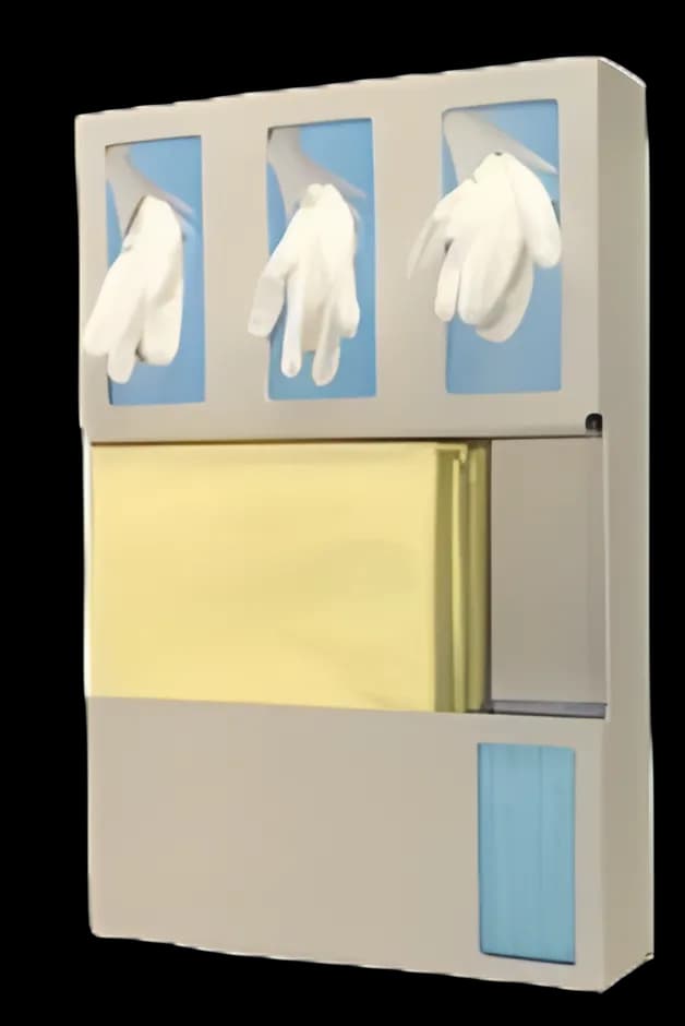 Protective Apparel Dispenser Bowman® Vertical Mounted 5-Box Capacity Putty 5 X 16-1/2 X 25-1/4 Inch Plastic