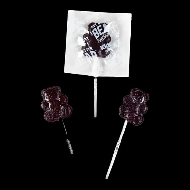 Lollipop KidCare™ Get Better Bear™ Grape, 1-1/4 Inch Pop, 2-1/4 Inch Stick