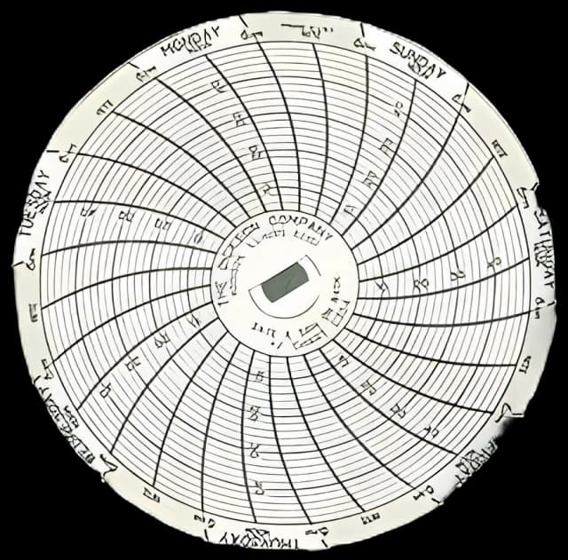 7-Day Temperature Recording Chart Dickson™ Pressure Sensitive Paper 3 Inch Diameter Gray Grid - 1507464