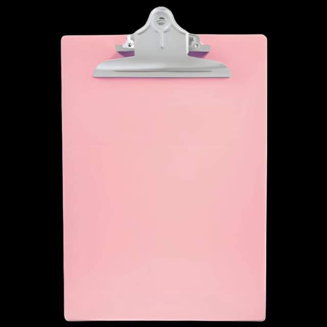 Recycled Plastic Clipboard with Ruler Edge, 1" Clip Capacity, Holds 8.5 x 11 Sheets, Pink