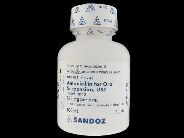 Amoxicillin 125 mg / 5 mL Suspension Bottle 100 mL