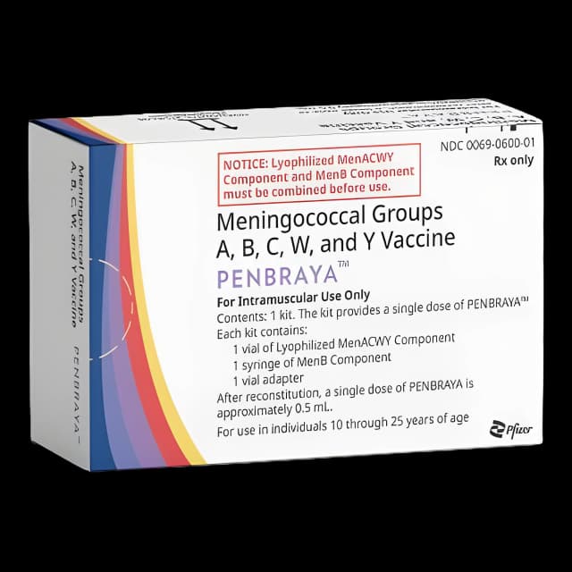 PENBRAYA™ Meningitis Vaccine Indicated for People 10 Through 25 Years of Age Meningococcal Groups A, B, C, W, and Y Vaccine Injection Prefilled Syringe 0.5 mL - 00069060001