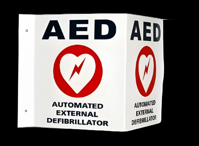 Door / Wall Sign First Aid Sign Aed Automated External Defibrillator