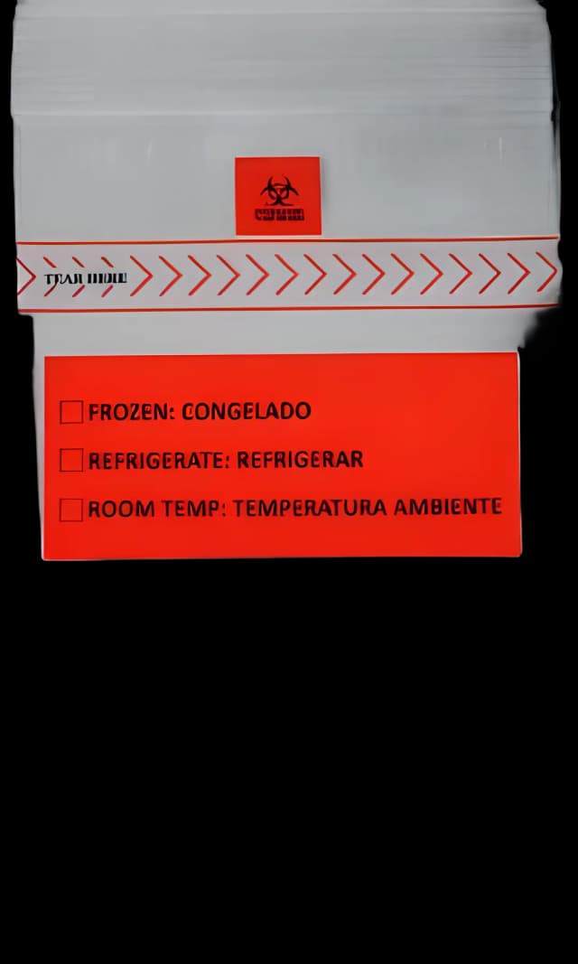 Specimen Transport Bag with Document Pouch Lab-Loc® 4 X 6 Inch Zip Closure Biohazard Symbol / Storage Instructions NonSterile