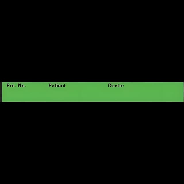 Pre-Printed Label pdc® Advisory Label Green Paper Rm No.__Patient_Doctor_ Black Patient Information 1/2 X 500 Inch