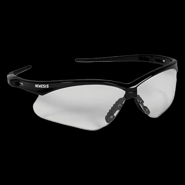 Nemesis Safety Glasses, Black Frame, Clear Lens