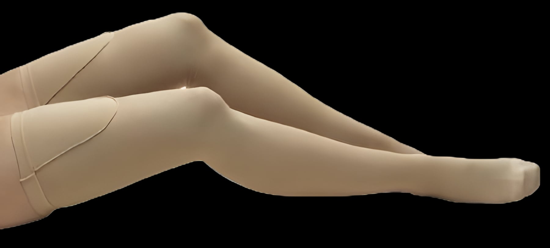Truform Anti-Embolism Thigh High Stockings, X-Large, Beige, Closed Toe