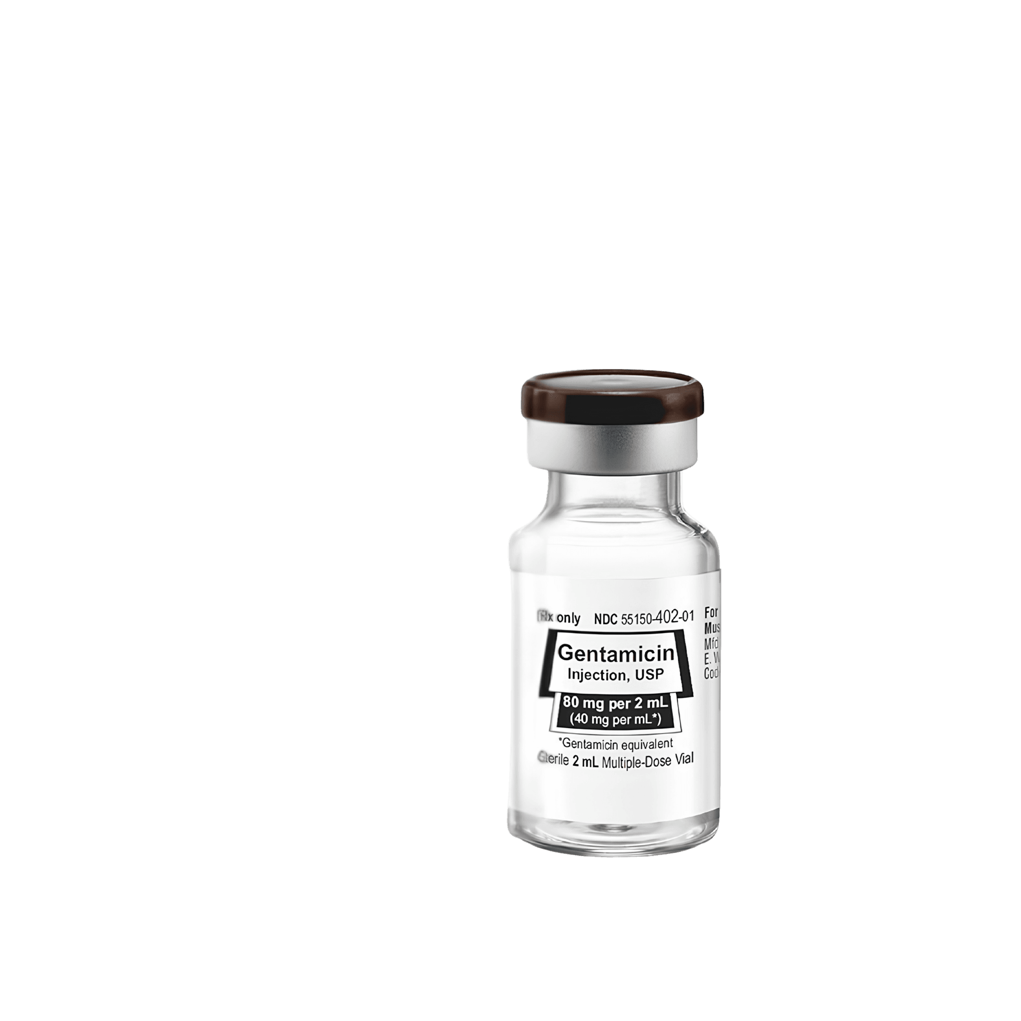 Gentamicin Sulfate Injection Vial, 40mg/mL, 2mL Vial, 25/PK