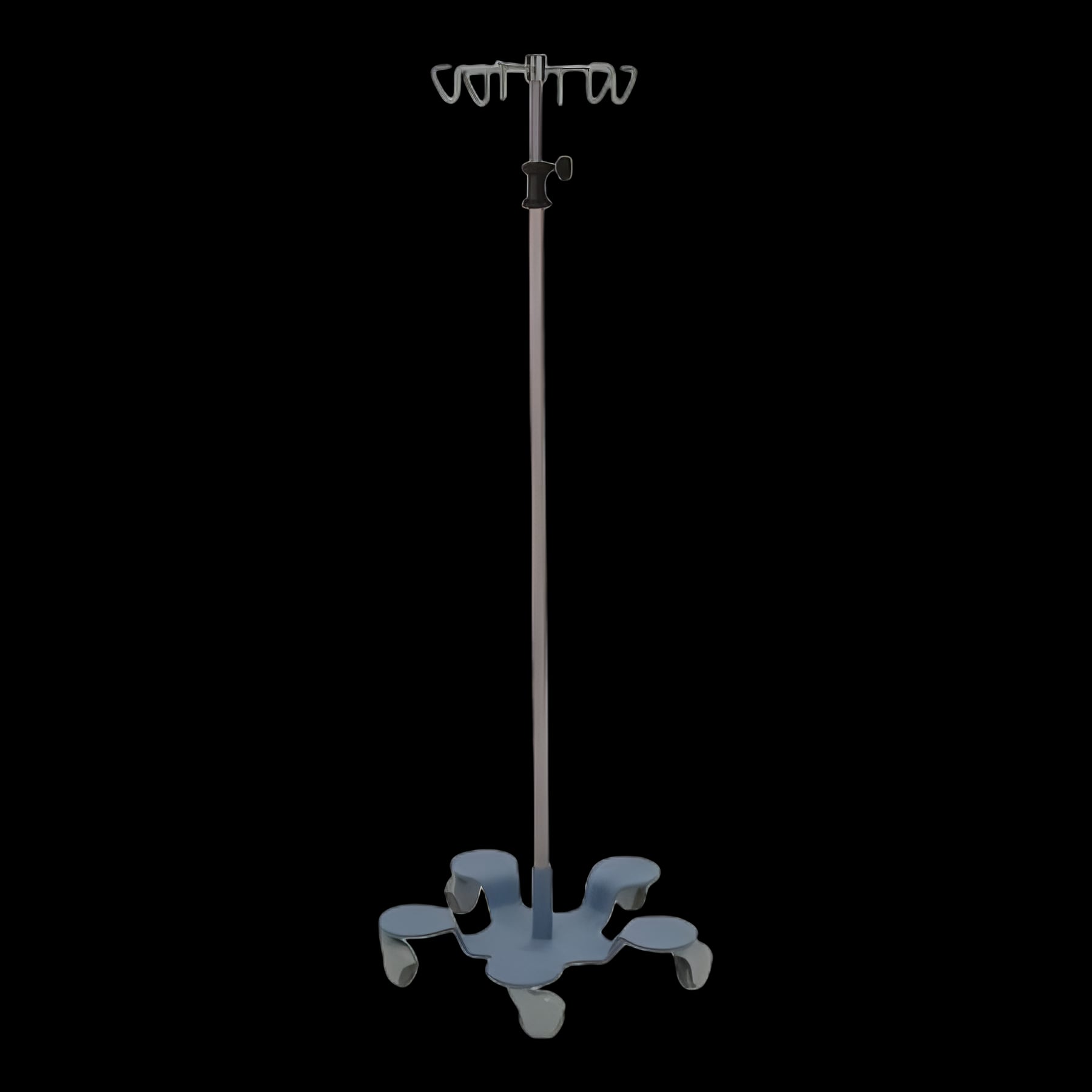 Pump Stand CuVerro™ 6-Hook 5-Legs, 3 Inch Casters, Powder Coated Base