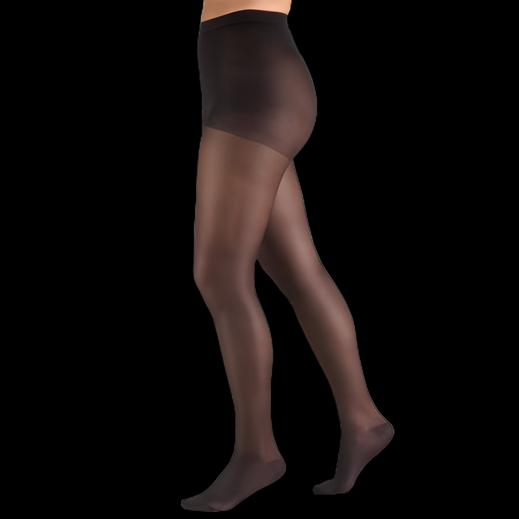 Compression Pantyhose Truform® Waist High Petite Black Closed Toe - 1775-BL-PET
