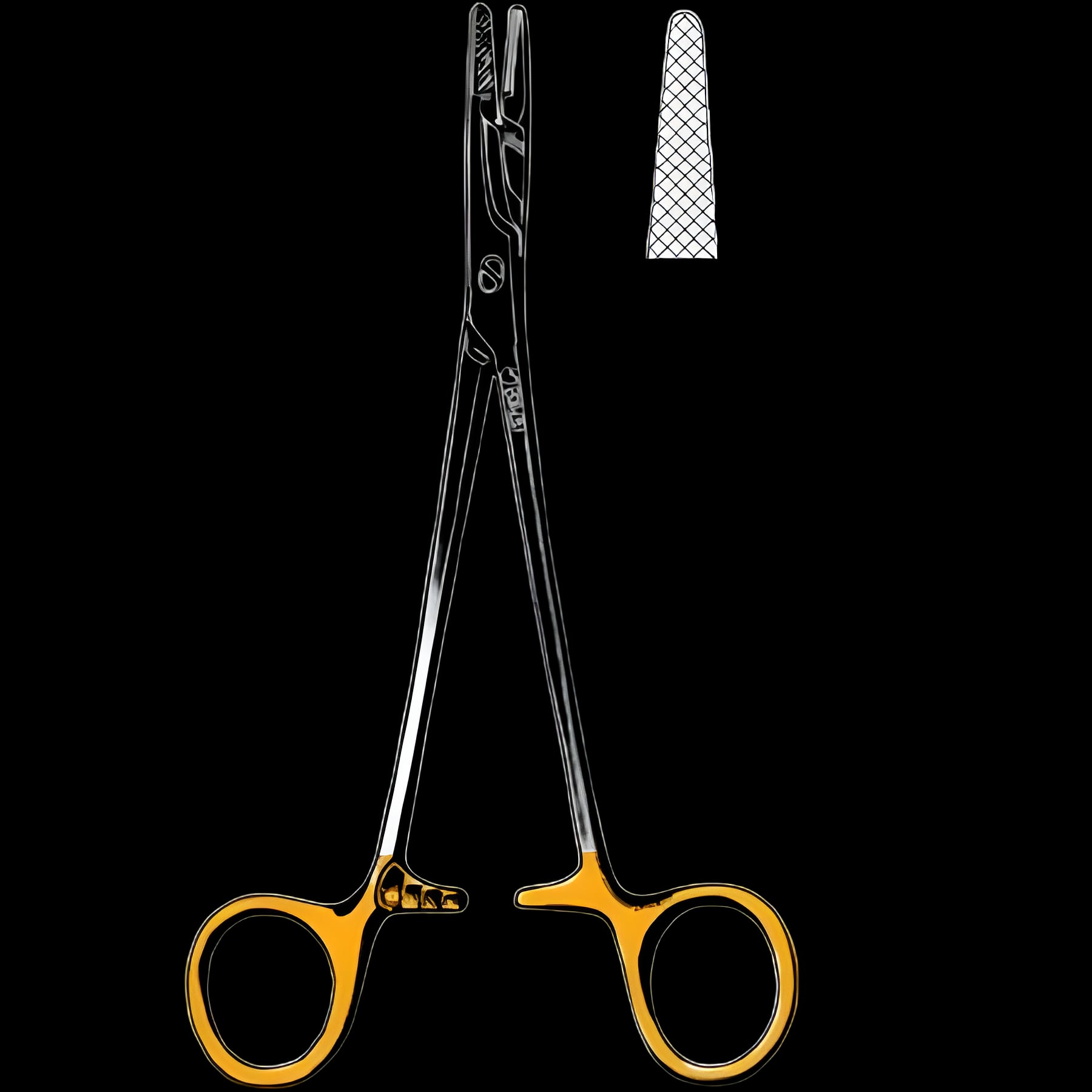 Needle Holder Sklar® TC 4-3/4 Inch Length Straight Serrated Tips Finger Ring Handle