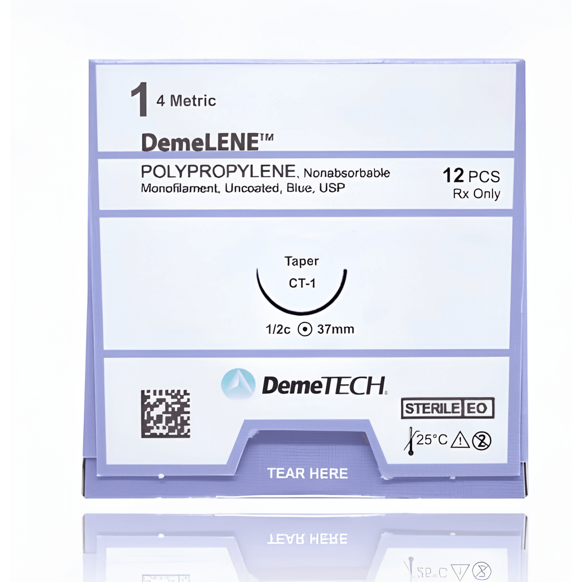 1 DEMETECH DEMELENE POLYPROPYLENE BLUE 30" CT-1 TAPER - MONOFILAMENT, NON-ABSORBABLE, POLYPROPYLENE, SUTURE, SYNTHETIC