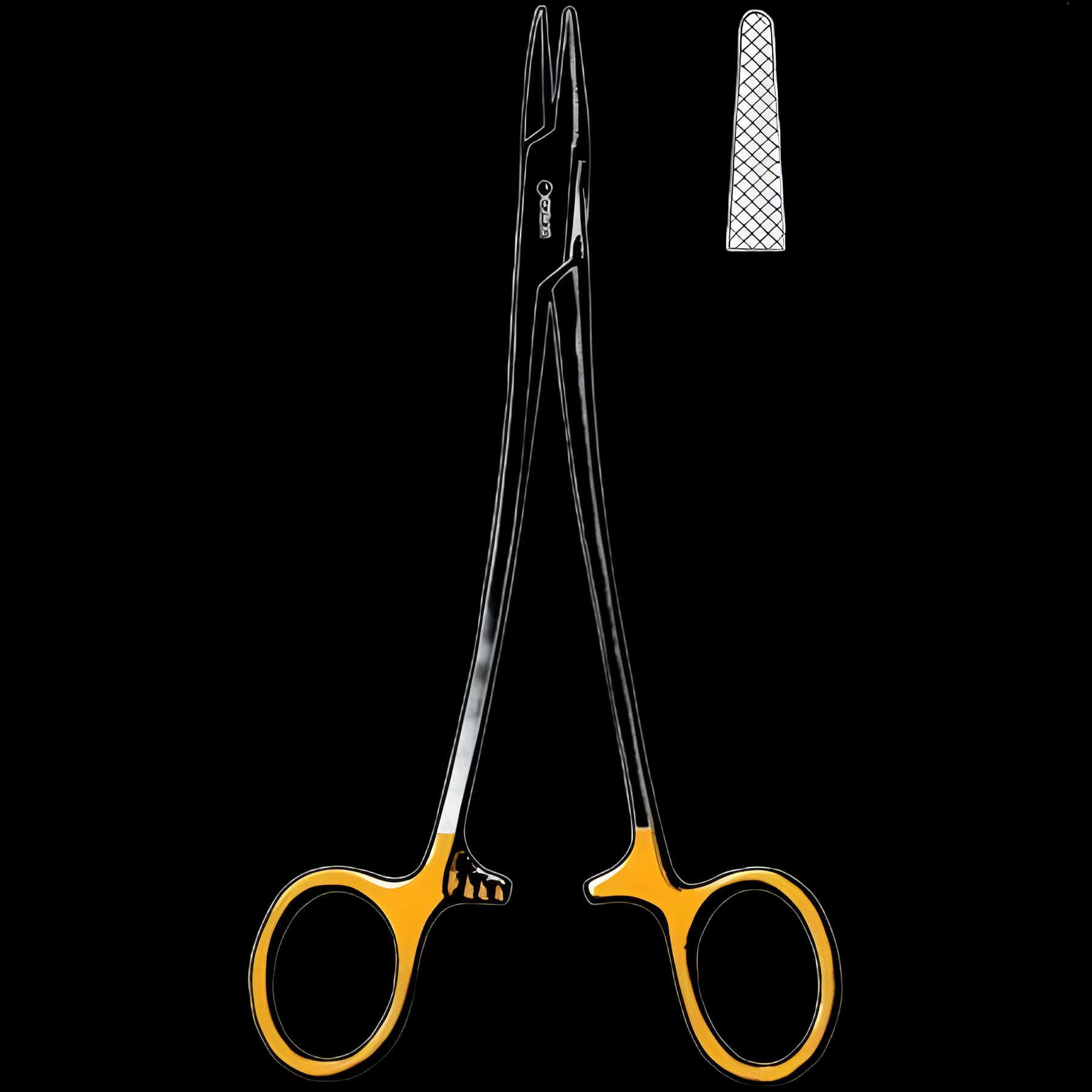 Needle Holder Sklar® TC 10-1/2 Inch Length Straight Serrated Tips Finger Ring Handle - 21-8034
