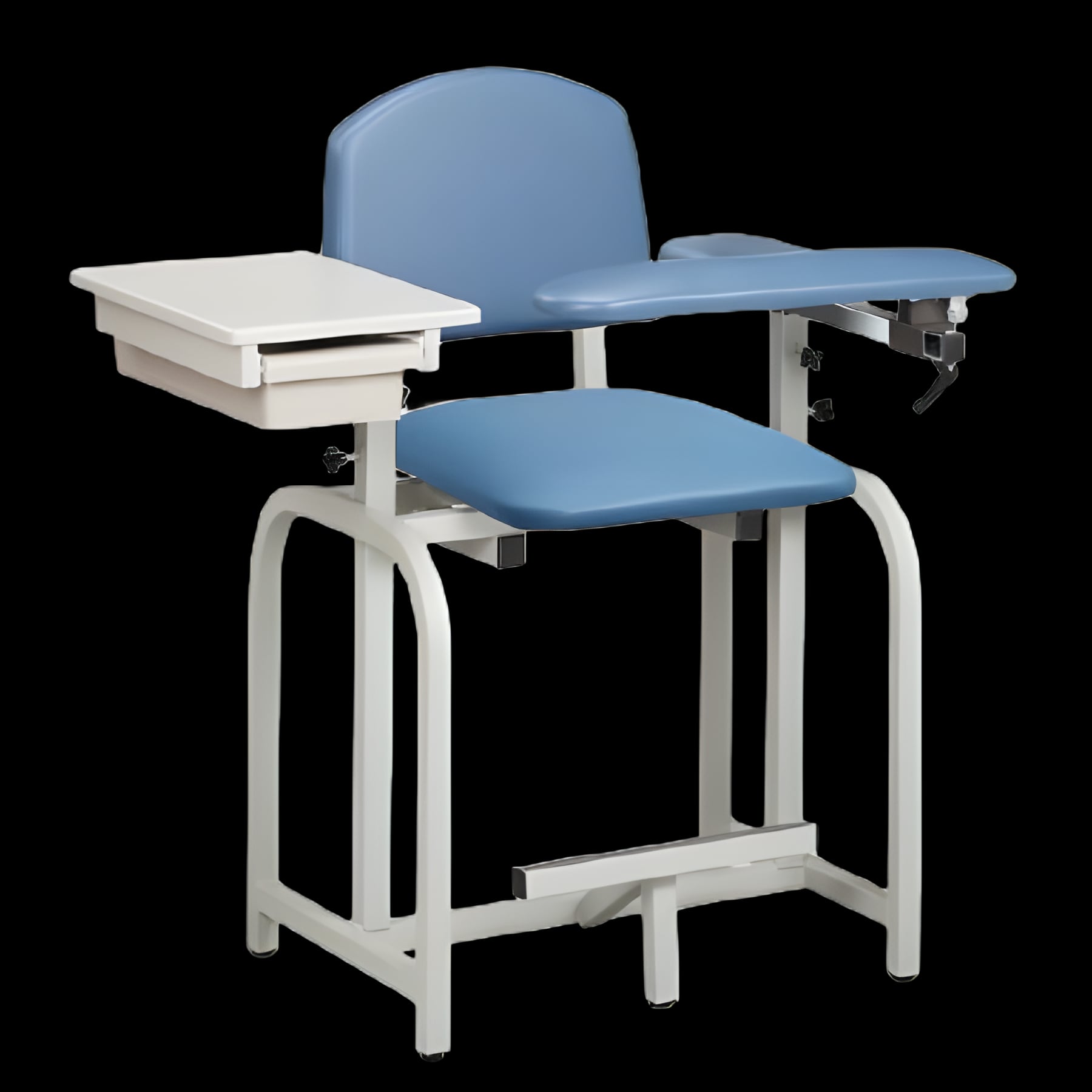 Lab X Series Blood Drawing Chair with Padded Flip-Up Arm in Gunmetal Gray
