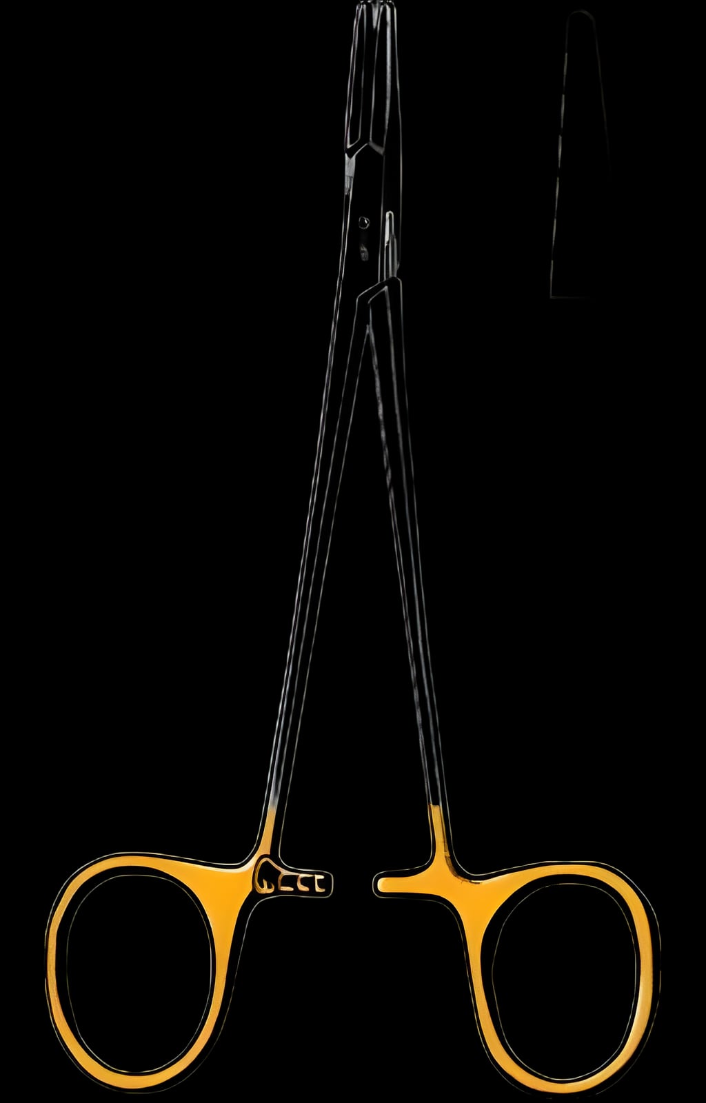 Sklar® TC Needle Holder 6 Inch with Blunt Straight Smooth Tips and Dual Gold Finger Rings