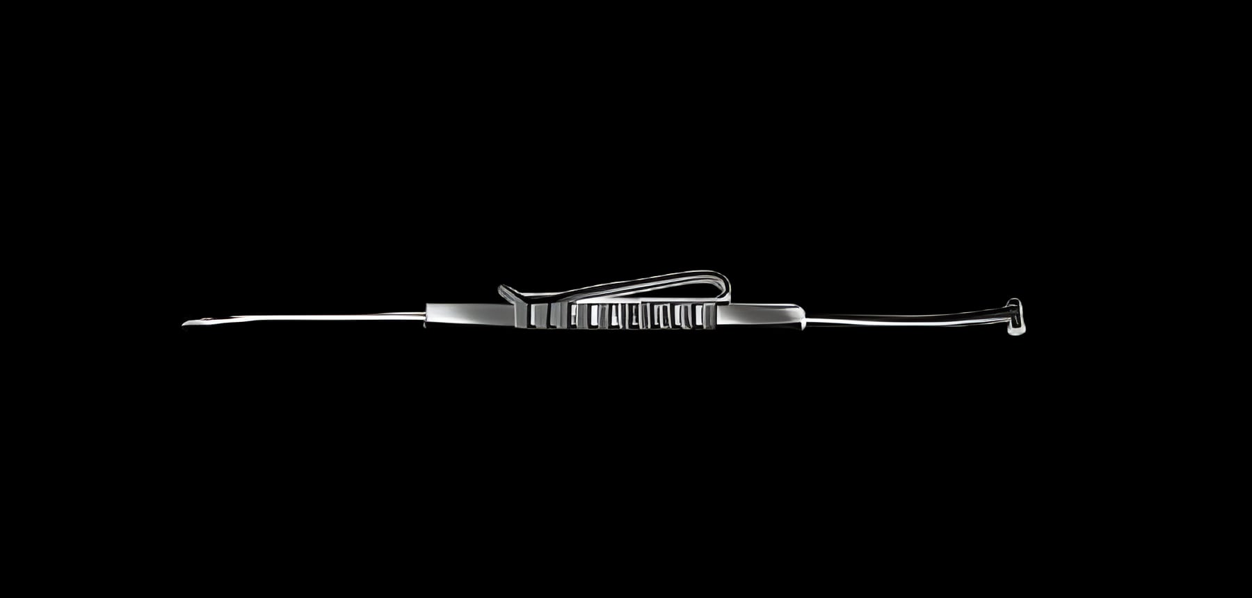 Scleral Depressor Storz® Schocket 5-1/3 Inch Length Double-ended Depressor and Marker, Curved Marking End, 6 mm Wide Bar, 2.5 mm Teardrop Shape Tips Surgical Grade