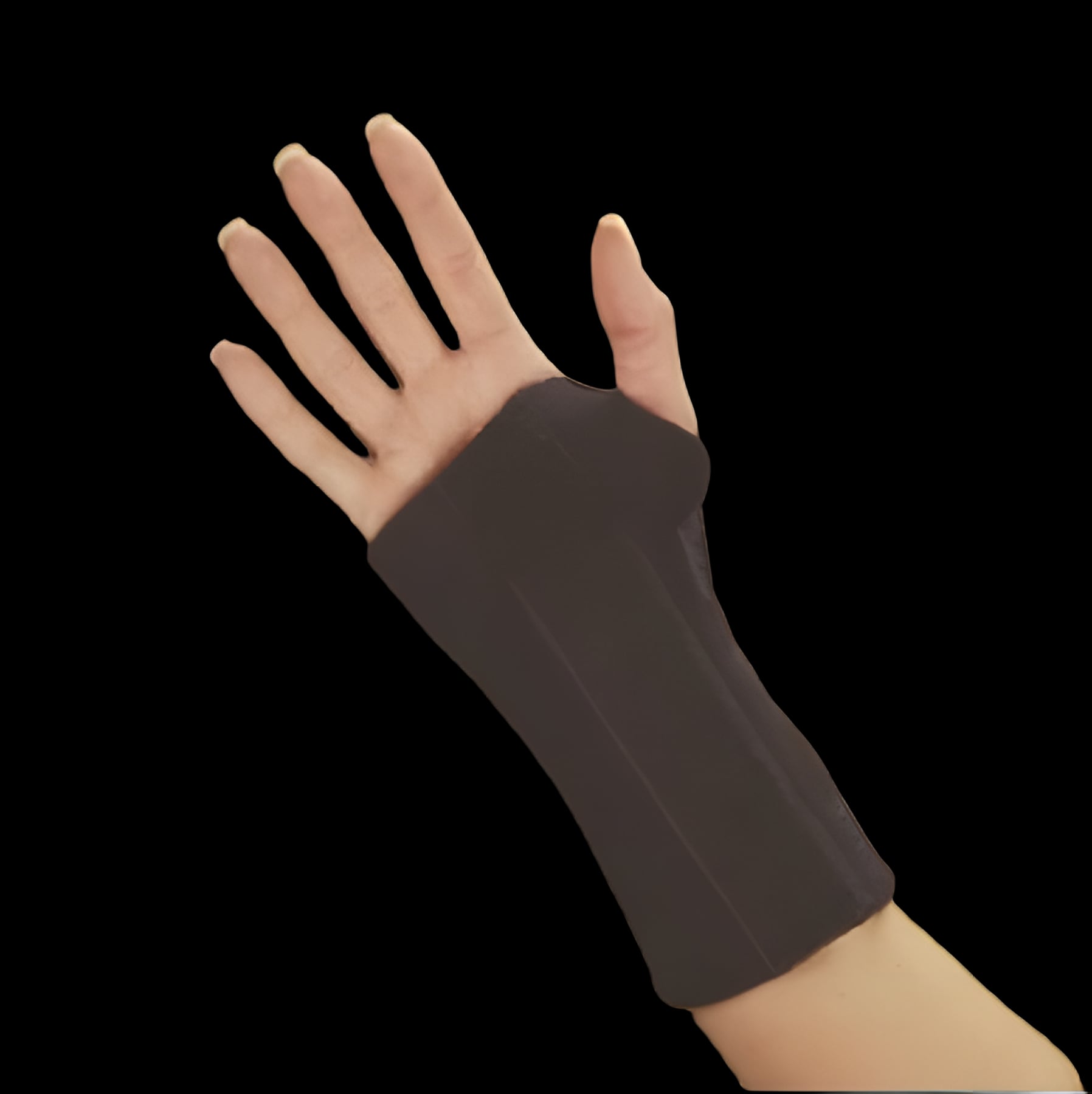 Cock-Up Wrist Brace DeRoyal® Low Profile Neoprene Right Hand Black Small