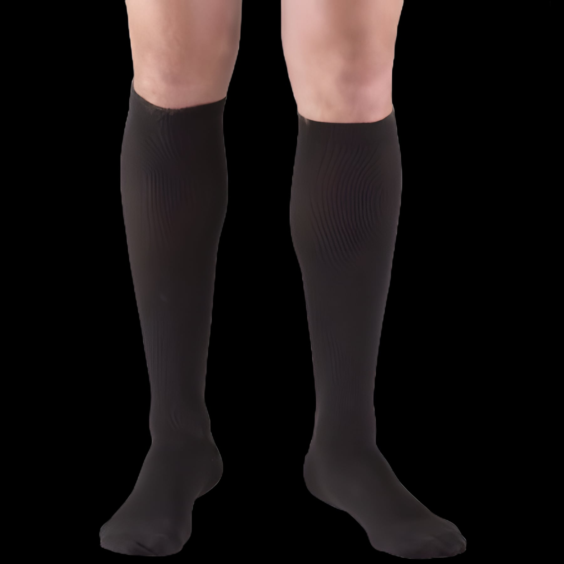 Compression Socks Truform® Knee High Medium Black Closed Toe