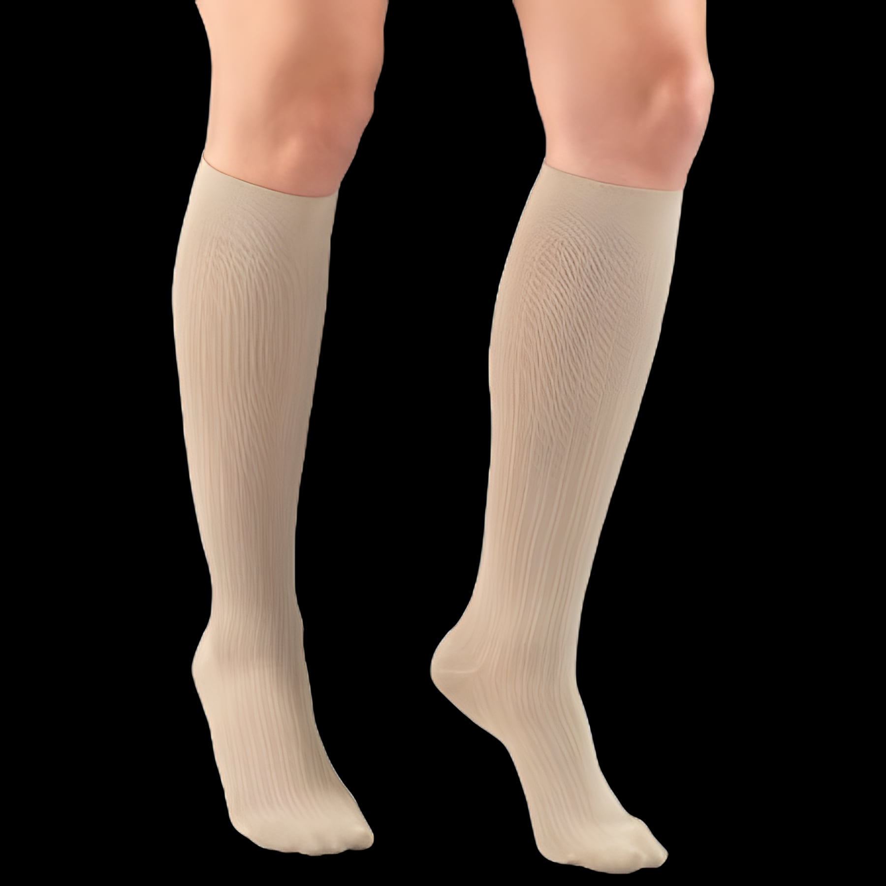 Compression Socks Truform® Knee High Large Tan Closed Toe