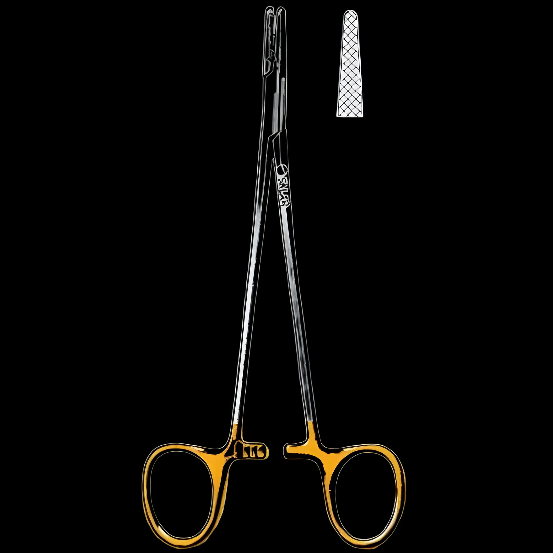 Needle Holder Sklar® TC 7 Inch Length Straight Serrated Tips Finger Ring Handle - 21-8007