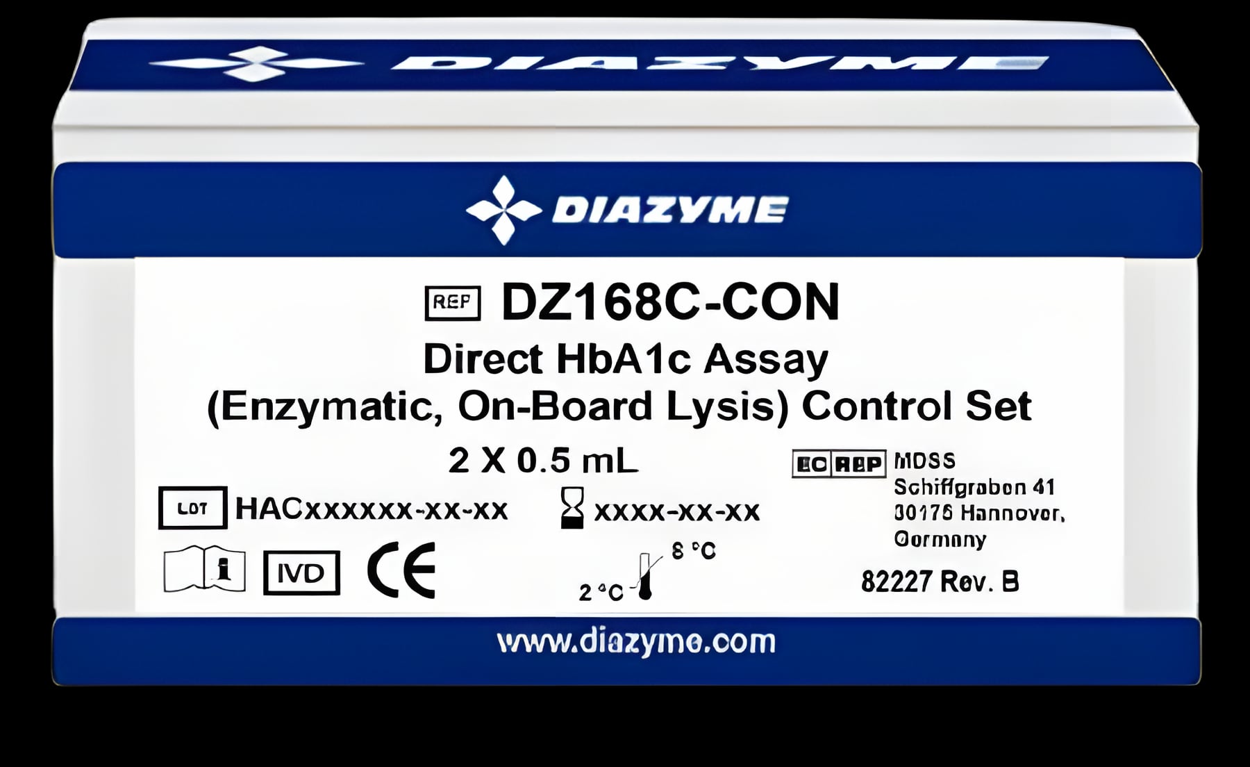 Diabetes Management Test Control Set Diazyme Direct HbA1c Level 1, 2 2 X 0.5 mL