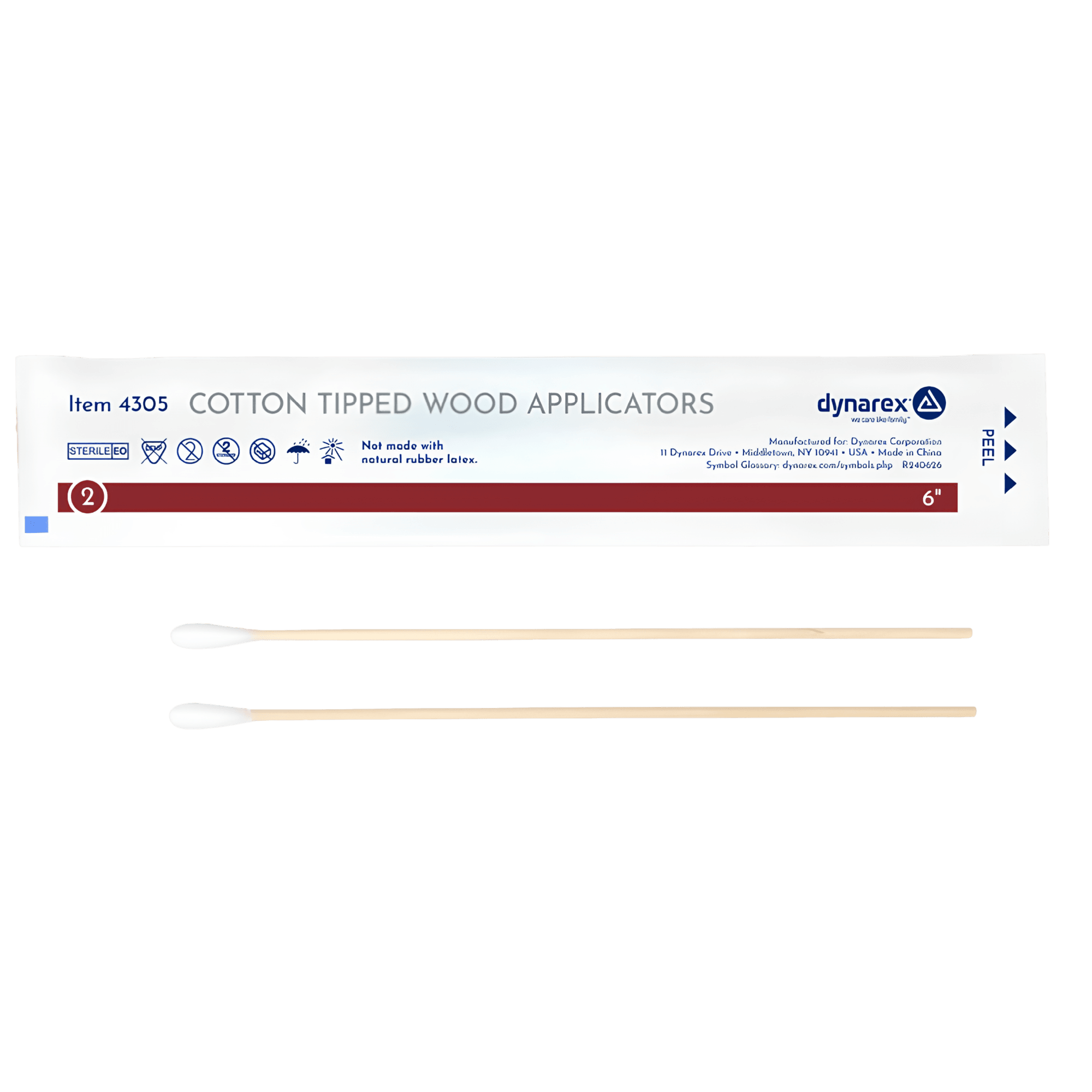 Cotton Tipped Wood Applicators, 6 inch, Sterile, 2/pouch, 100 pouch/bx
