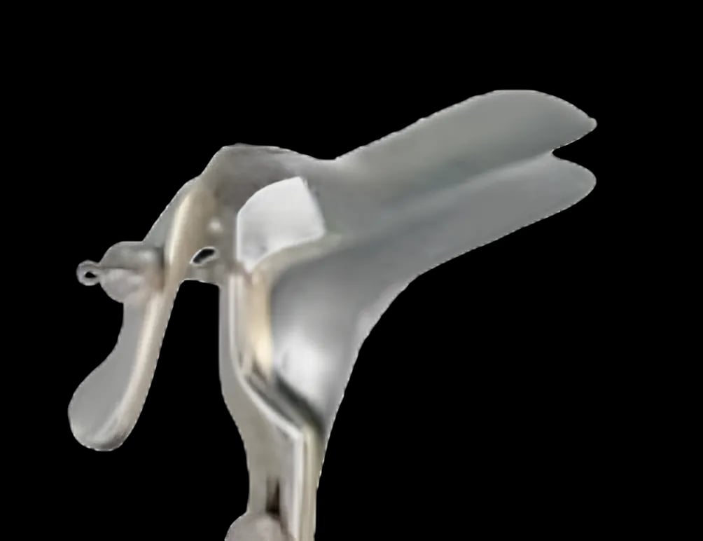 Vaginal Speculum MedGyn Weisman-Graves NonSterile Surgical Grade Stainless Steel X-Large Left Side Open Reusable Without Light Source Capability