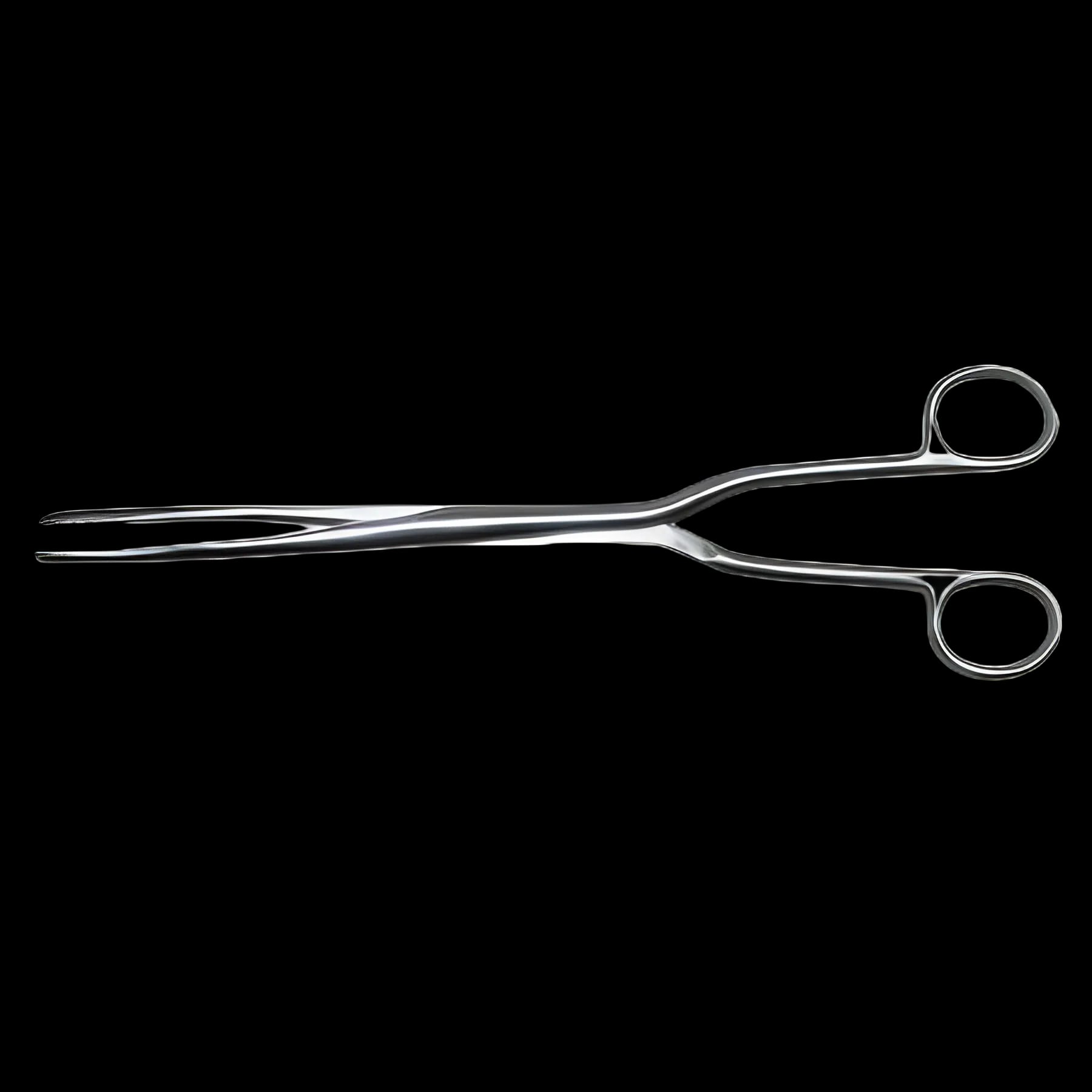 Obstetrical Forceps MedGyn Hern 13 Inch Length Surgical Grade Stainless Steel NonSterile NonLocking Finger Ring Handle Slightly Curved 19 mm Coarse Serrated Fenestrated Oval Jaws