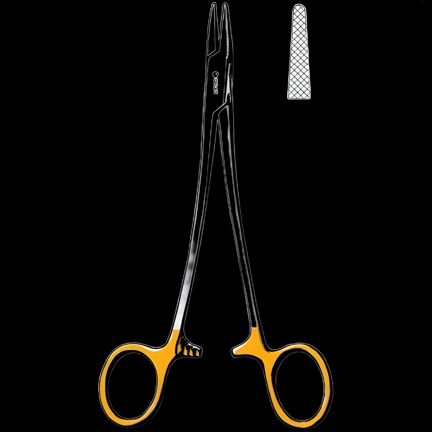 Needle Holder Sklar® TC 8 Inch Length Straight Serrated Tip Finger Ring Handle