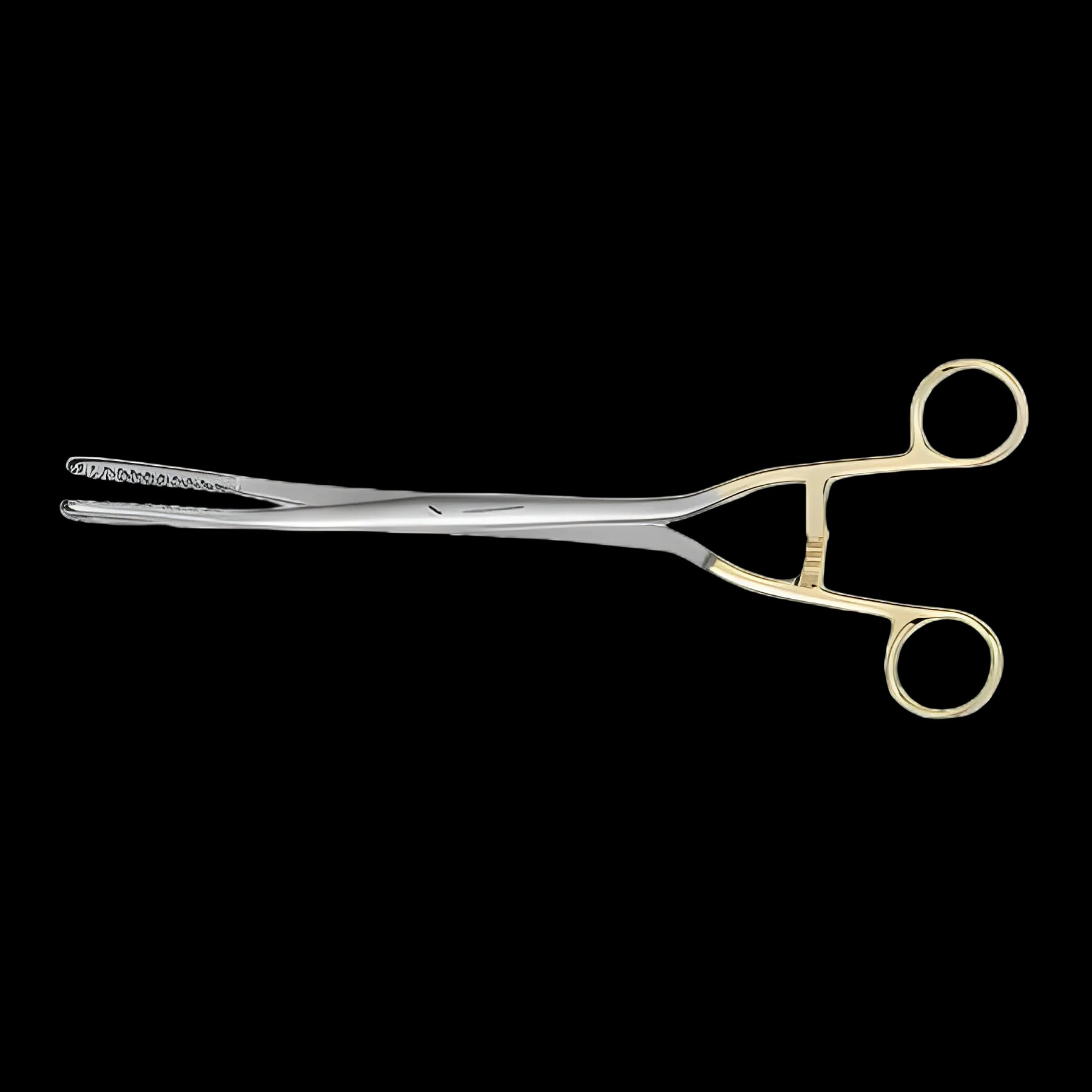 Obstetrical Forceps MedGyn Bierer 13 Inch Length Surgical Grade Stainless Steel NonSterile NonLocking Finger Ring Handle Slightly Curved 16 mm Coarse Serrated Fenestrated Oval Jaws