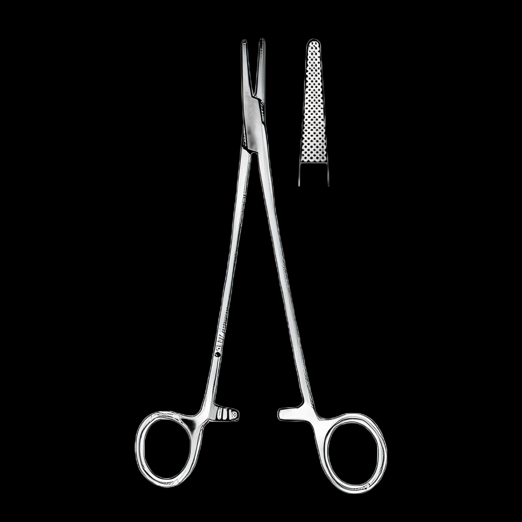 Sklar® TC Needle Holder 6-1/4 Inch with Blunt Straight Serrated Tips and Finger Ring Handle