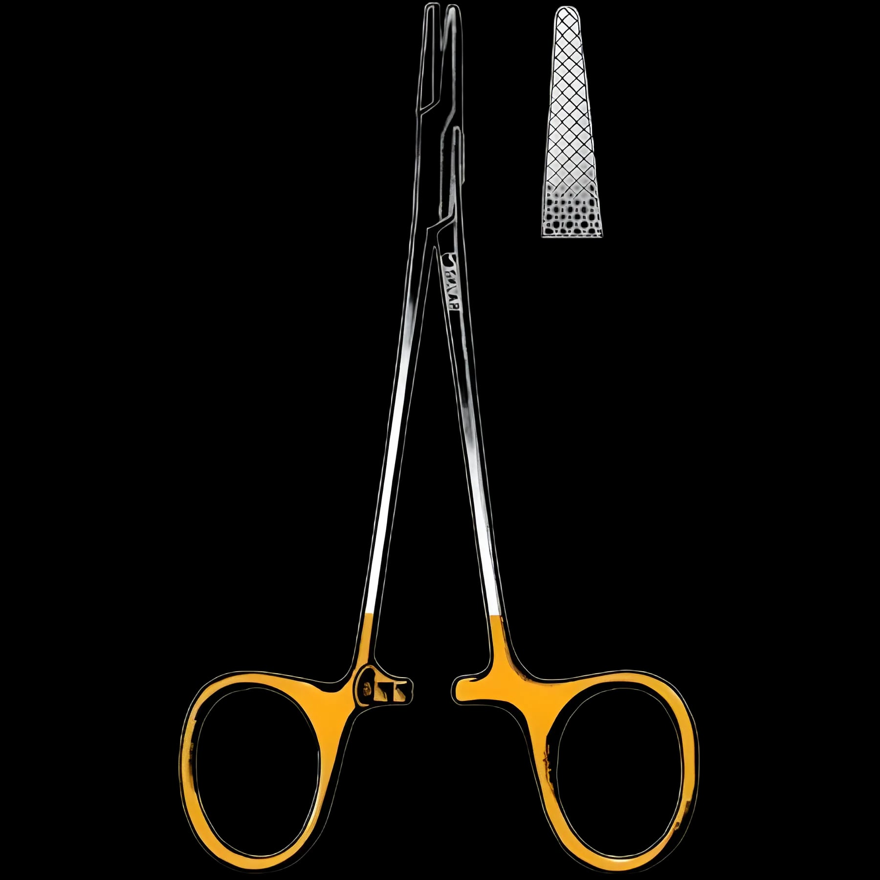 Needle Holder Sklar® TC 5 Inch Length Straight Serrated Tip Finger Ring Handle