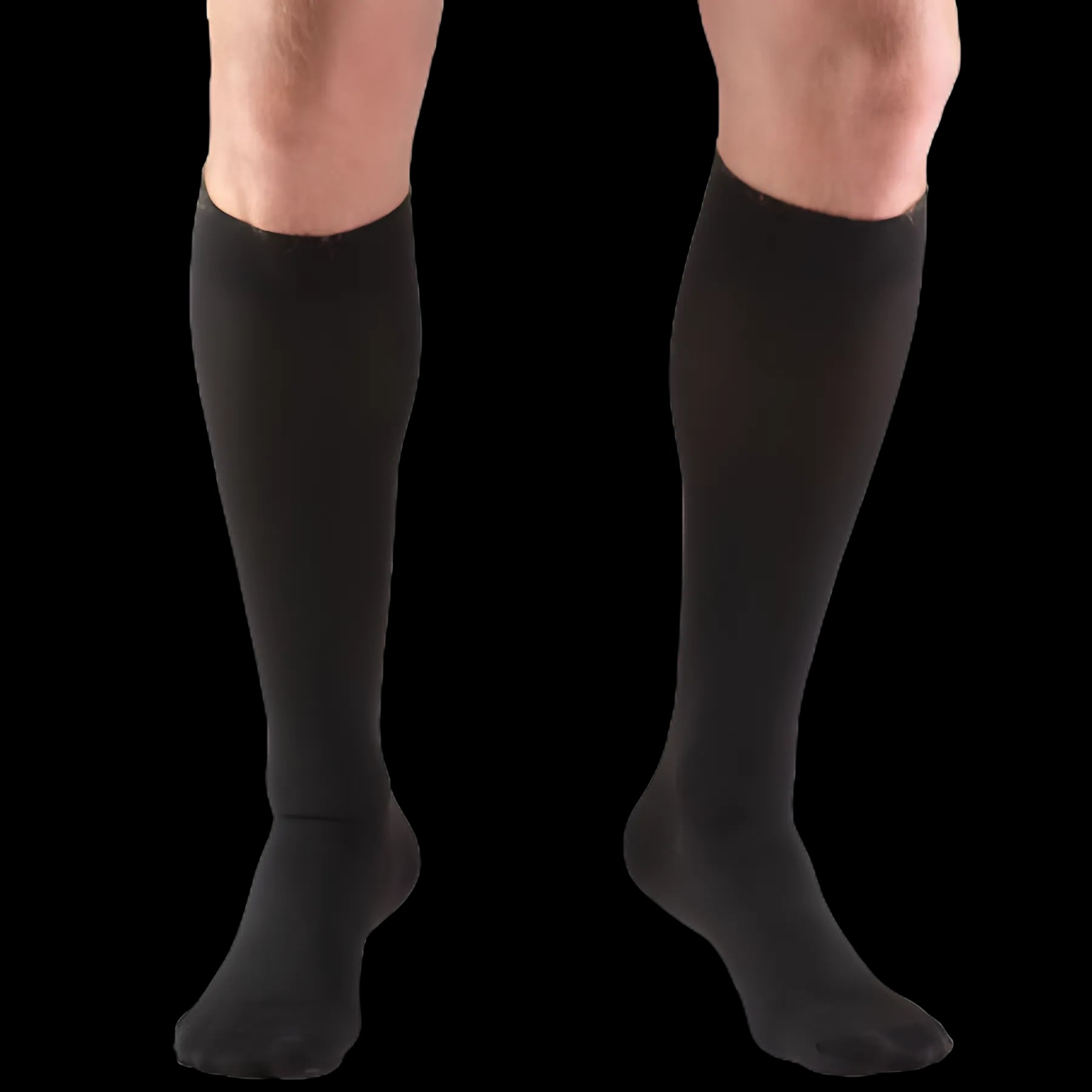 Compression Stocking Truform® Knee High 2X-Large Black Closed Toe