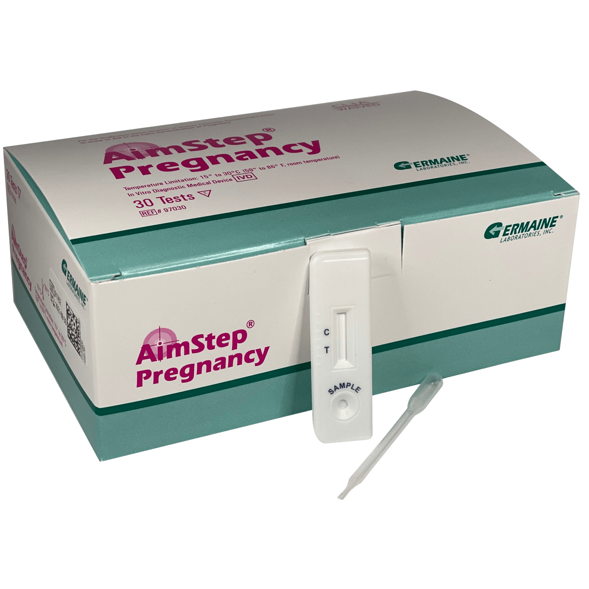 Reproductive Health Test Kit AimStep hCG Pregnancy Test 30 test CLIA Waived