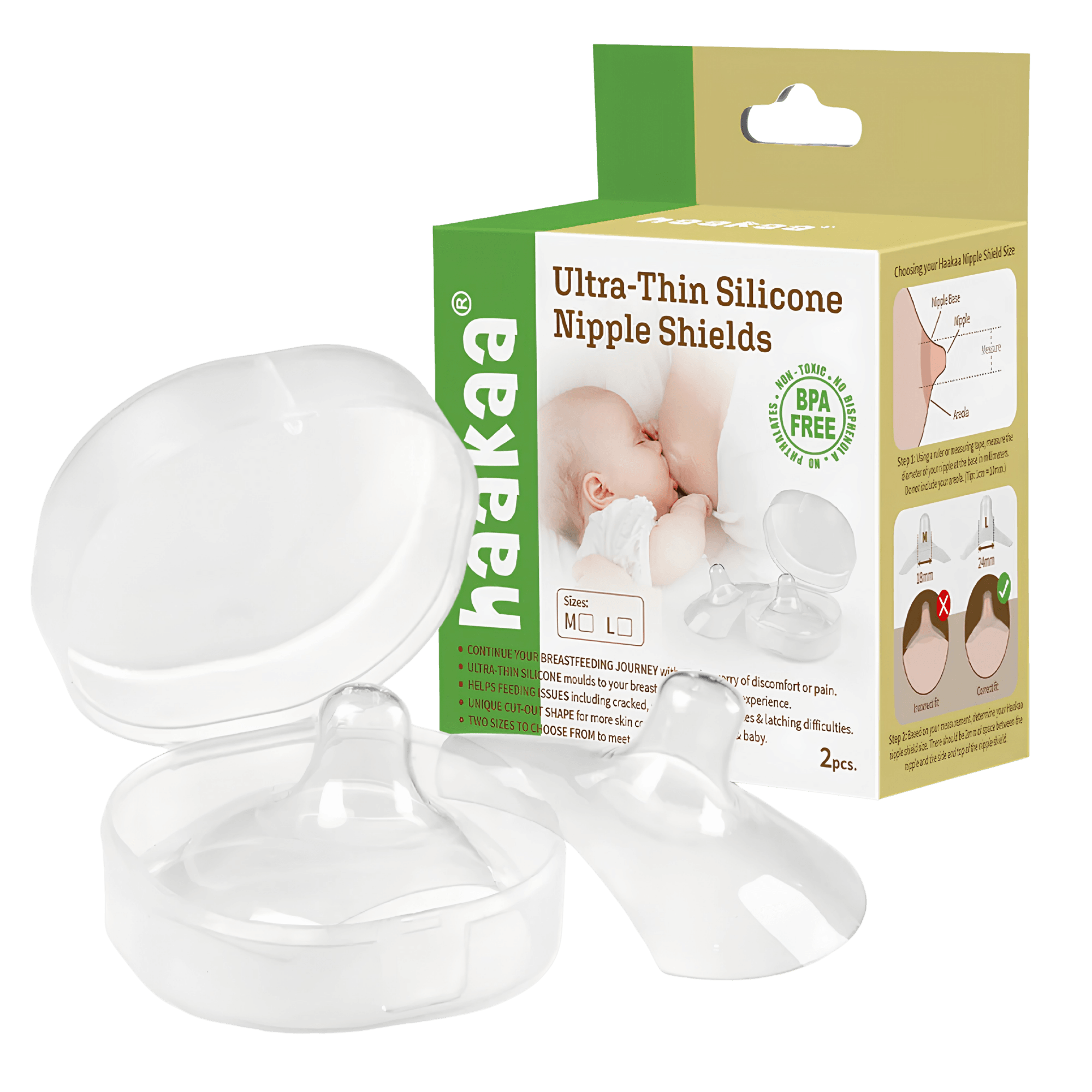 Ultra-Thin Silicone Nipple Shields Size M (18mm) — 2pk