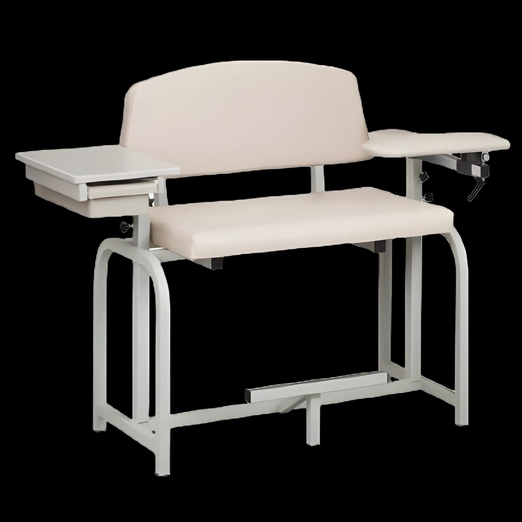 Lab X Series Blood Drawing Chair with Padded Flip-Up Arm in Gunmetal Gray