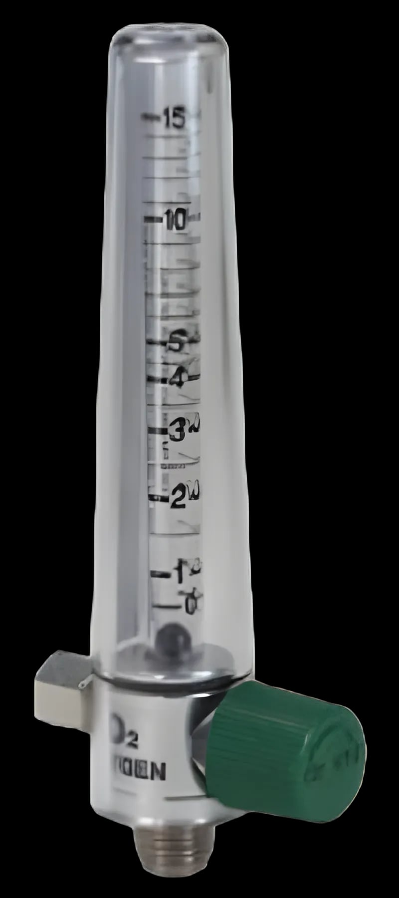 Precision Medical® Medical Air Flowmeter Adjustable with 1 Power Take-Off 0 - 15 LPM DISS Hand Tight Adapter