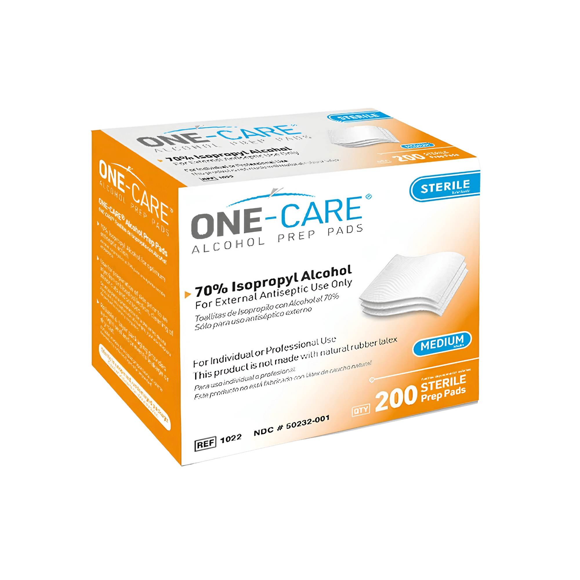 Alcohol Prep Pads, 70% Isopropyl Alcohol, M Size